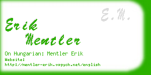 erik mentler business card